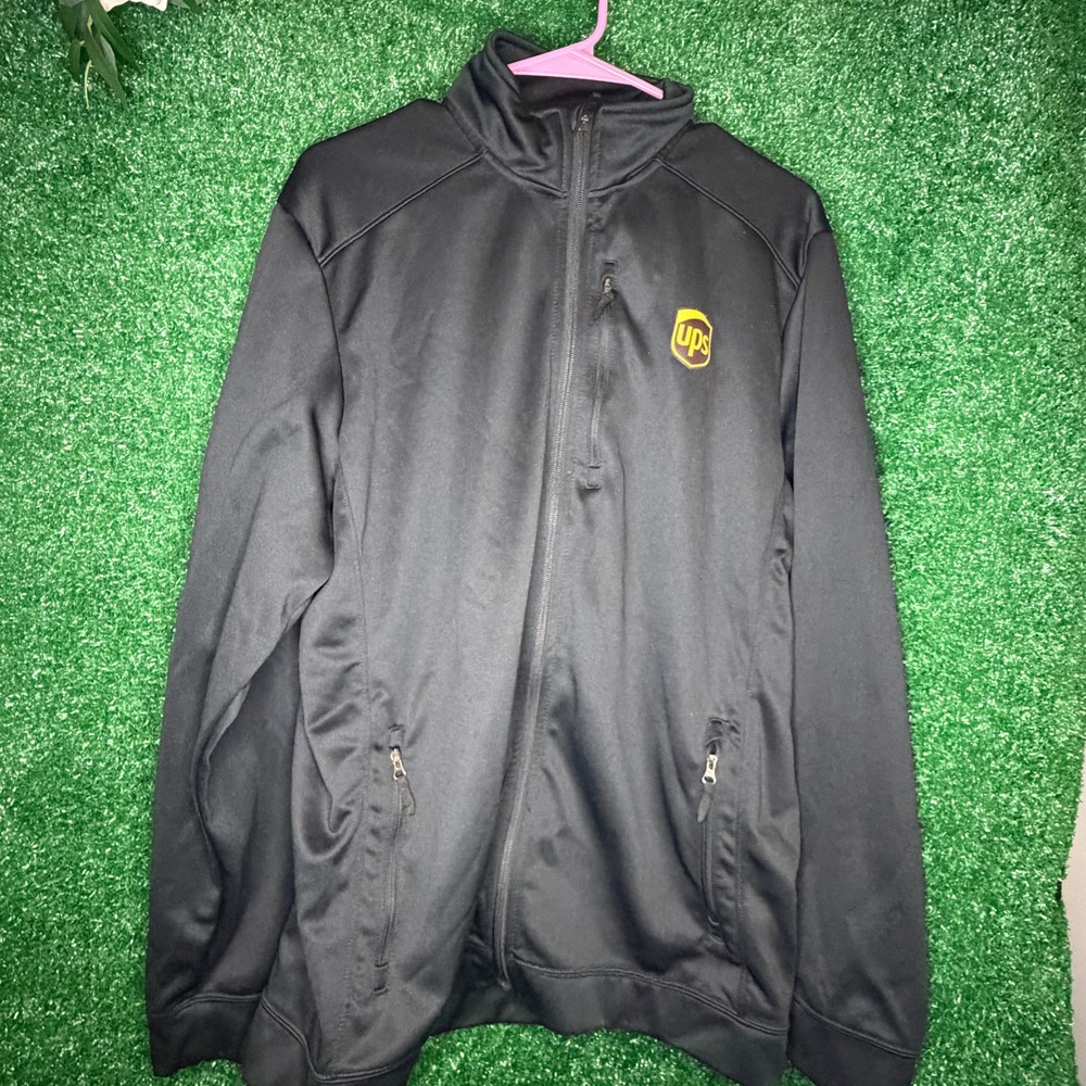 UPS WearGuard Black Full Zip Employee Uniform Work Jacket Men's Medium M 36492